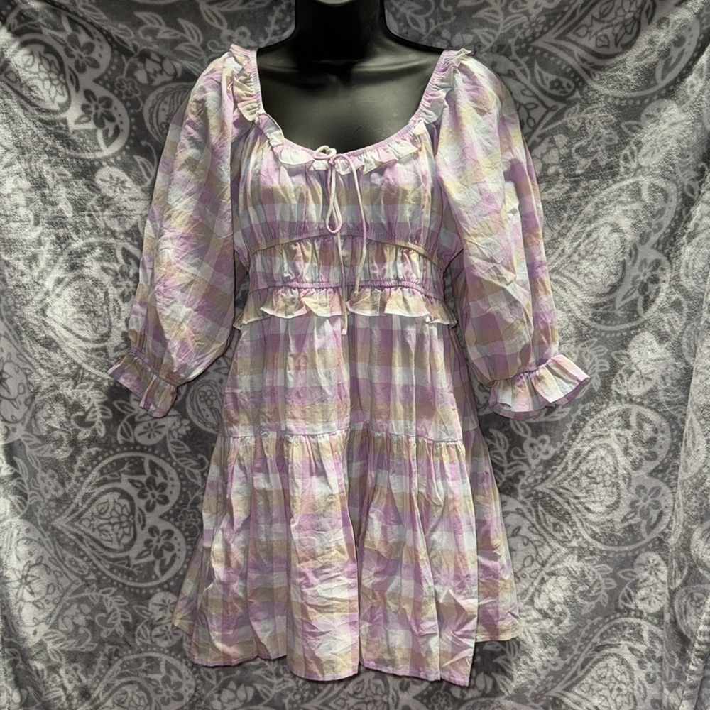 Entro pink plaid dress